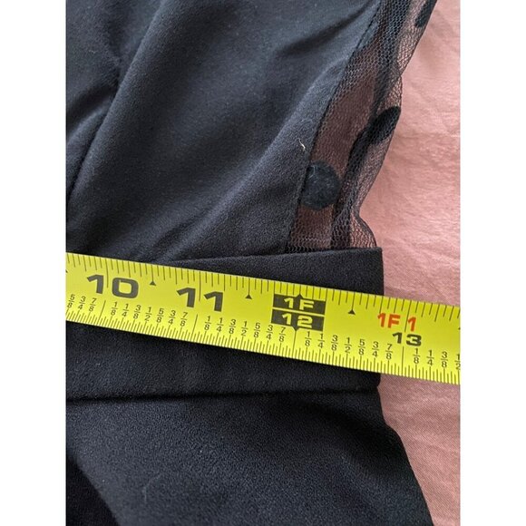 Black Polka Dot Mesh Long Sleeve Dress Coincidence & Chance Size S Polyester & V - Picture 7 of 10